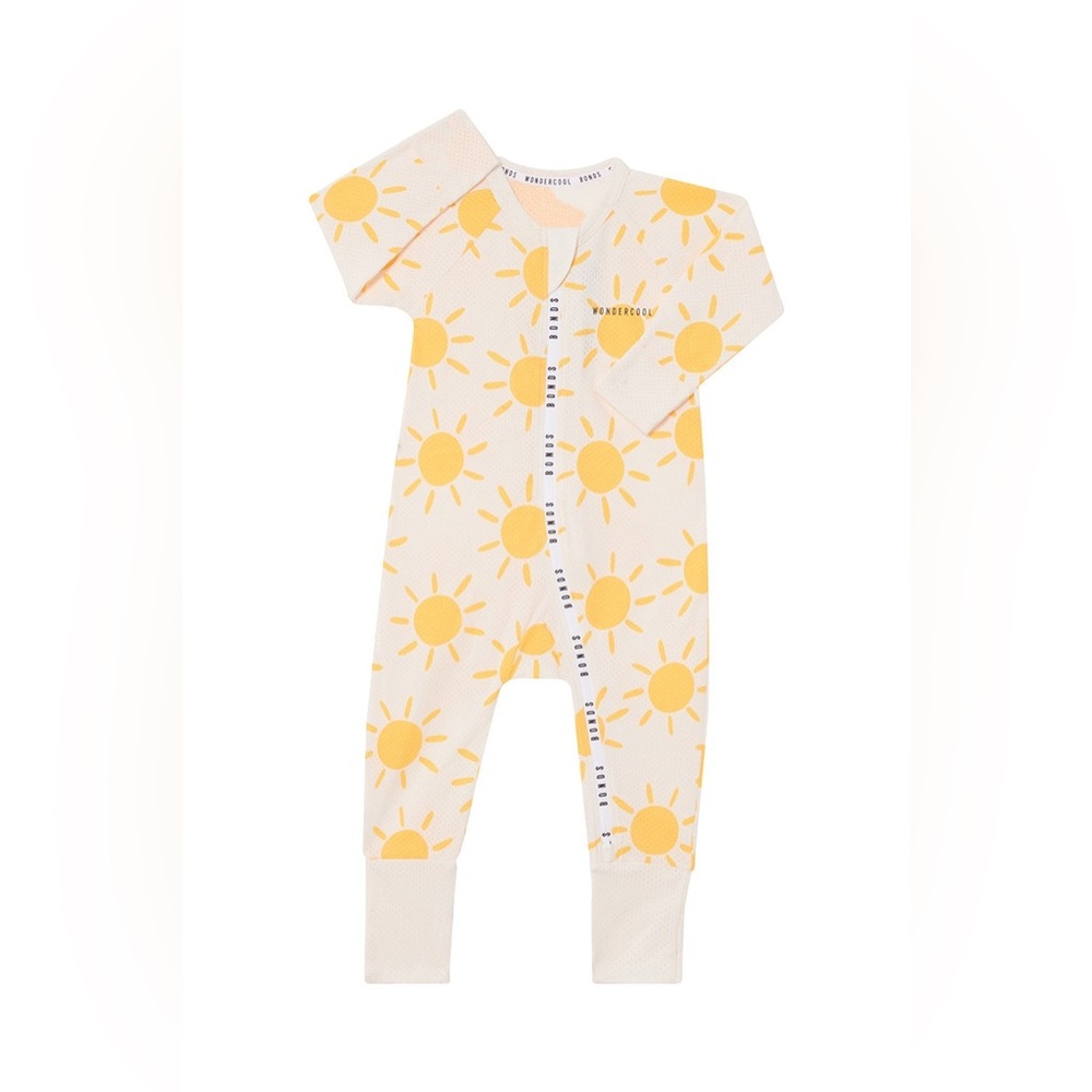 Bonds Zippy Wondersuit Kids One Piece Footie in Yellow Sun Print